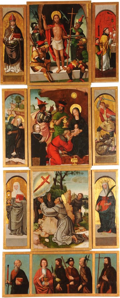 聖人のアンの祭壇画と大天使ミカエルの右パネル 作： Francisco de Comontes