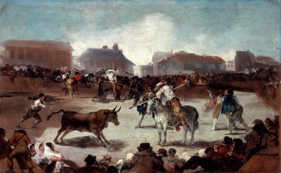 村闘牛、c1812-1814 作： Francisco de Goya
