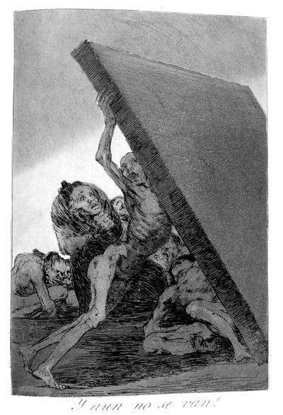 そしてそれでも彼らは行かない！、1799 作： Francisco de Goya