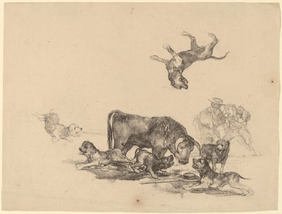 犬に襲われる雄牛 作： Francisco de Goya