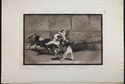 闘牛: 闘牛場で雄牛に捕まったムーア人 作： Francisco de Goya