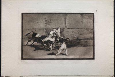 闘牛：闘牛場で捕まったムーア、1876年。 作： Francisco de Goya