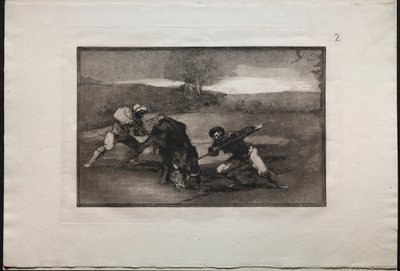 闘牛：徒歩での別の狩猟方法、1876年。 作： Francisco de Goya