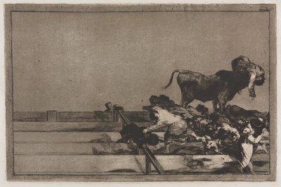 闘牛: マドリッドのリングの最前列での恐ろしい出来事とトレホン市長の死 作： Francisco de Goya