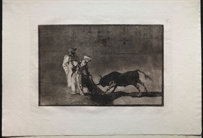 闘牛: ムーア人は土俵で別のプレーをする 作： Francisco de Goya