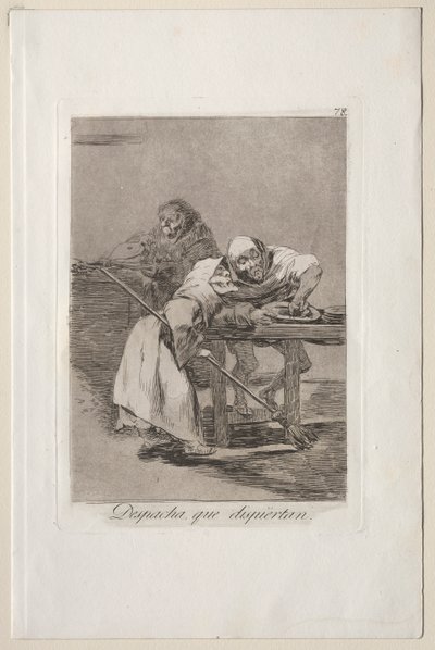 カプリチョス: 急いで、彼らは目を覚ましている 作： Francisco de Goya