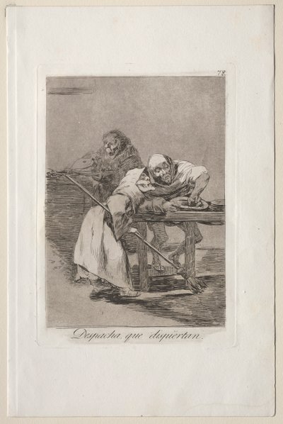 Caprichos：早く、彼らは目覚めています。 作： Francisco de Goya