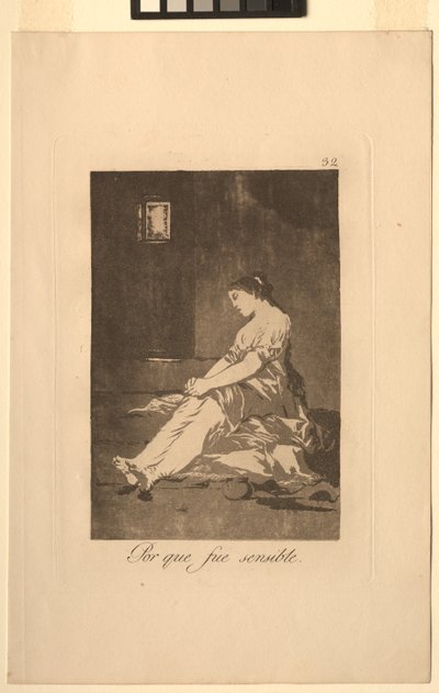 カプリコス：彼女は敏感だったので.. 作： Francisco de Goya