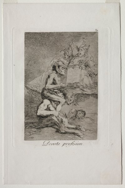 Caprichos：Devout Profession。 作： Francisco de Goya