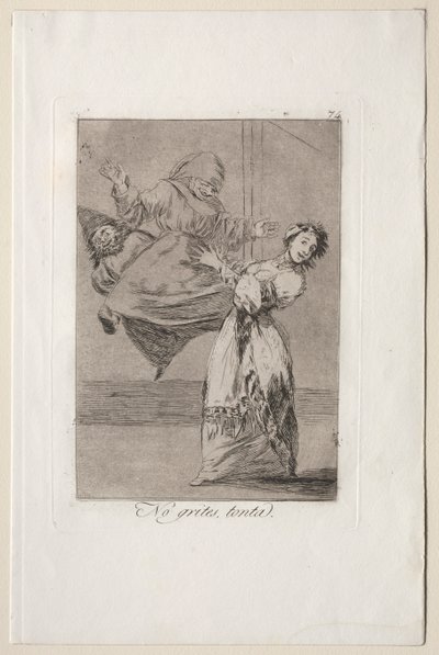 Caprichos：愚かな悲鳴を上げないでください。 作： Francisco de Goya