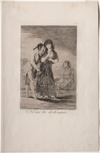 カプリコス：だから彼は彼女を作ることができない。 作： Francisco de Goya