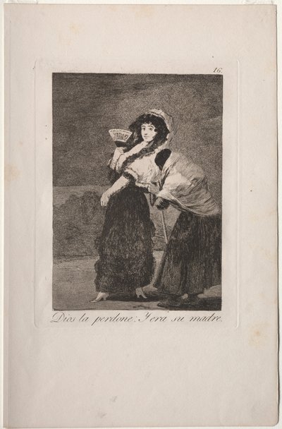 カプリコス：天酒のために：そしてそれは彼女の母だった.. 作： Francisco de Goya