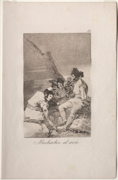 カプリチョス: ラズ・メイキング・レディ. 作： Francisco de Goya