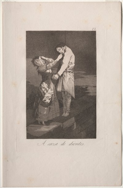 Caprichos：歯の狩猟。 作： Francisco de Goya