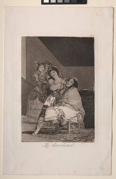 カプリチョス: 彼女は彼を逃がす 作： Francisco de Goya