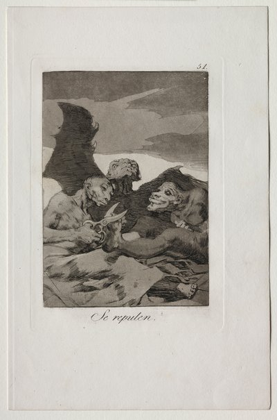Caprichos: 彼らは自分自身を整えます 作： Francisco de Goya