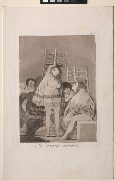 Caprichos: 彼らはすでに席を確保しています (つまり、最下位) 作： Francisco de Goya