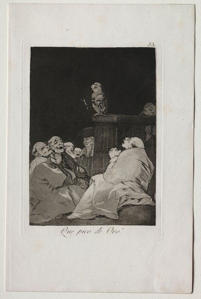 カプリチョス: なんという金色のくちばし! 作： Francisco de Goya