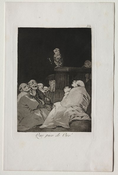 Caprichos：なんという黄金のくちばし！ 作： Francisco de Goya