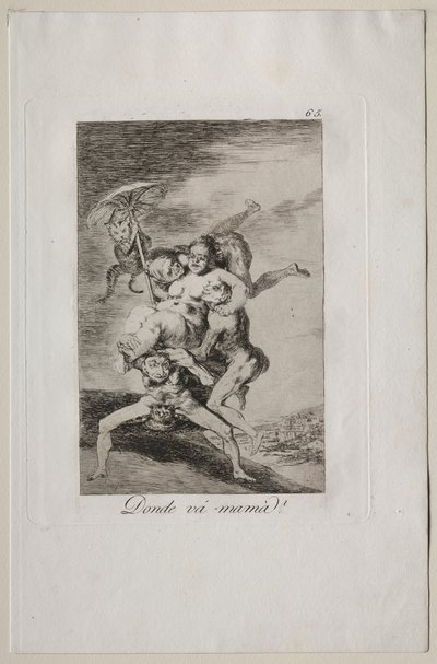 カプリチョス: 母さんはどこへ行くの? 作： Francisco de Goya