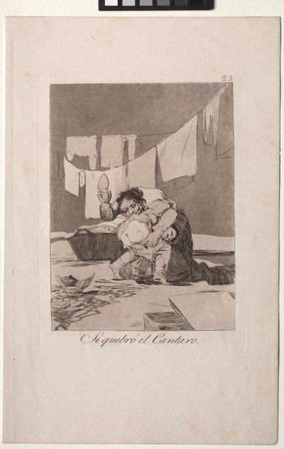 Caprichos: はい、彼はポットを壊しました。 作： Francisco de Goya