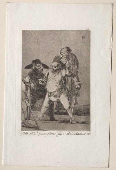 カプリコス：わかった...ええと、私が言うように...えっ！外を見る！さもないと.... 作： Francisco de Goya
