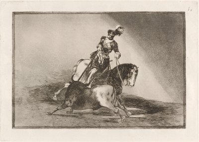 バリャドリッドの広場で雄牛を槍で突き刺すカルロス V. 作： Francisco de Goya