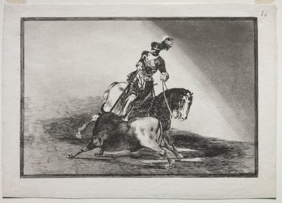 バリャドリッドの土俵で雄牛を槍で突き刺すシャルル 5 世 作： Francisco de Goya