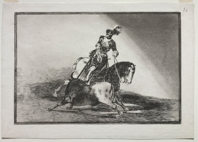 チャールズ5世がバリャドリッドの闘牛場で闘牛をしている、1815年-1816年。 作： Francisco de Goya