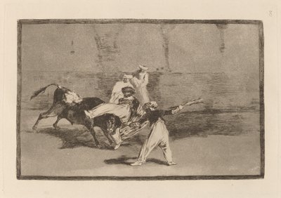Caught by a Moor while in the square (A Moor Caught by the Bull in the Ring) 作： Francisco de Goya