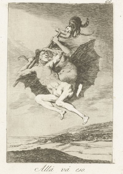 そこに行く Allá vá eso (オブジェクトのタイトル) ロス・カプリチョス（シリーズタイトル） 作： Francisco de Goya