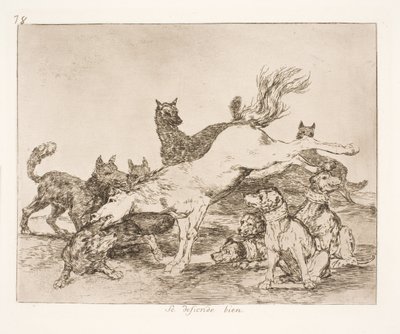 彼らは自分自身をよく守ります (78) 作： Francisco de Goya