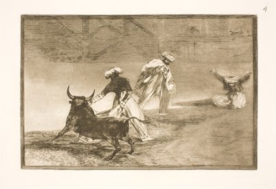 彼らは囲いの中で別の人を脅します 作： Francisco de Goya
