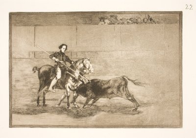 サラゴサでの（闘技場での）パジュエレラの男らしい勇気を称えた 作： Francisco de Goya