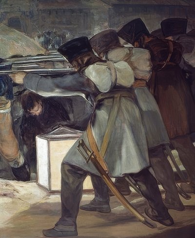 1808年5月3日（反乱ストリートファイターの射撃）。 1814.詳細 作： Francisco de Goya