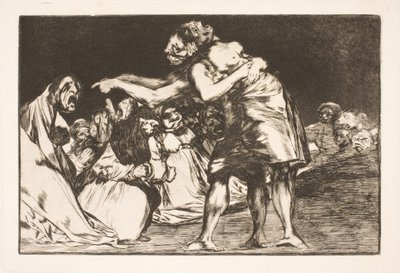 愚かな結婚（結婚したい彼女は、このことを話す機会を逃さない） 作： Francisco de Goya