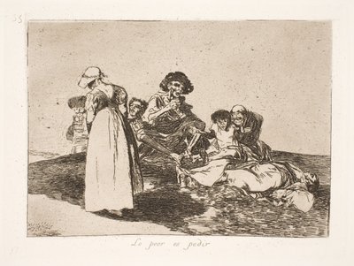 最悪なのは、物乞いをしなければならないことです (55) 作： Francisco de Goya