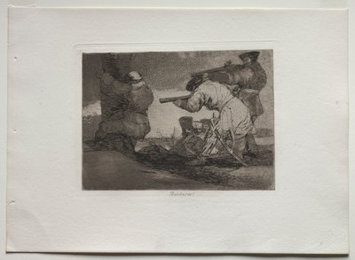 戦争の災害：野蛮人！、1810-1820。 作： Francisco de Goya