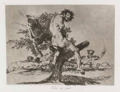 戦争の災害：Pl。 37、これはもっと悪いです、1810-1813。 作： Francisco de Goya