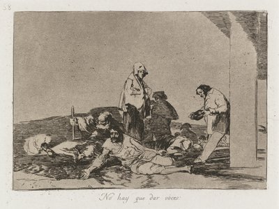戦争の災害：Pl。 58、叫びの無駄、1810-1813。 作： Francisco de Goya
