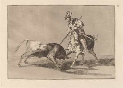 El Cid Campeador spearing another bull (The Cid Campeador Spearing Another Bull) 作： Francisco de Goya