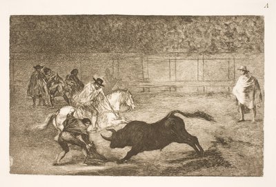 スペインの騎手が秒針を使って短槍を折る 作： Francisco de Goya
