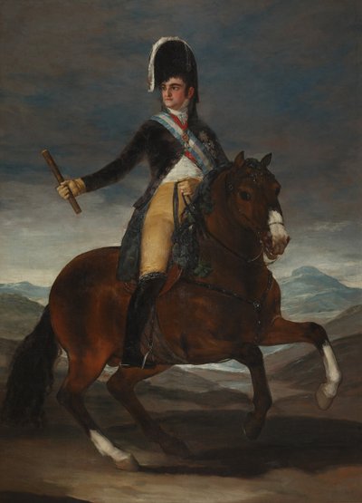 スペインのフェルディナンド7世王の乗馬の肖像 作： Francisco de Goya