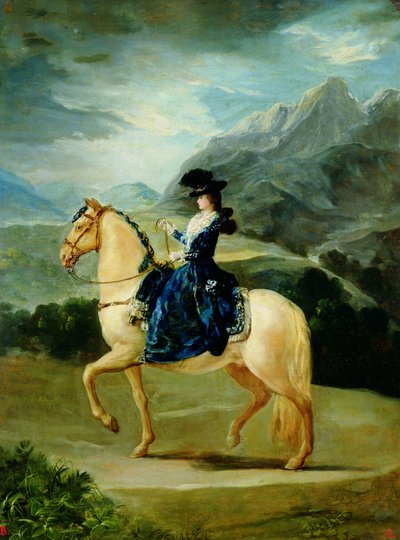 マリアテレサデヴァラブリガの馬術の肖像画 作： Francisco de Goya