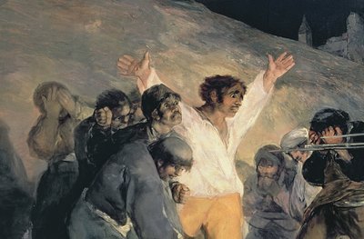 1808年5月3日、マドリードの擁護者の処刑1814年の油彩507のキャンバスの詳細 作： Francisco de Goya