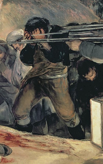 1808年5月3日、マドリードの擁護者の処刑1814年の油彩507のキャンバスの詳細 作： Francisco de Goya