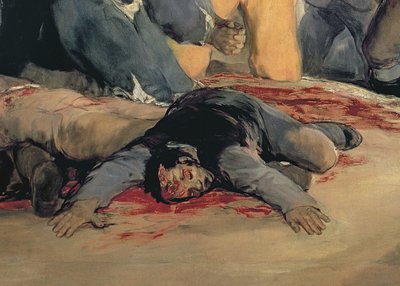 1808年5月3日、マドリードの擁護者の処刑1814年の油彩507のキャンバスの詳細 作： Francisco de Goya