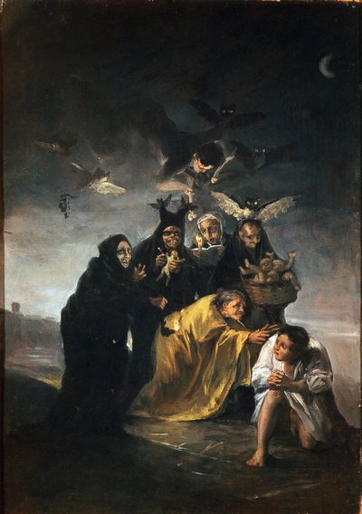 エクソシズムか魔女かフランシスコ・デ・ゴヤ・イ・ルシエンテス（1746-1828）の絵 作： Francisco de Goya