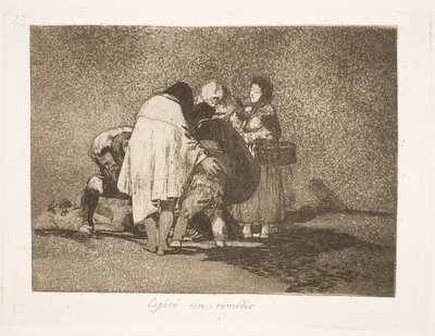 彼は誰にも助けられずに亡くなりました (53) 作： Francisco de Goya