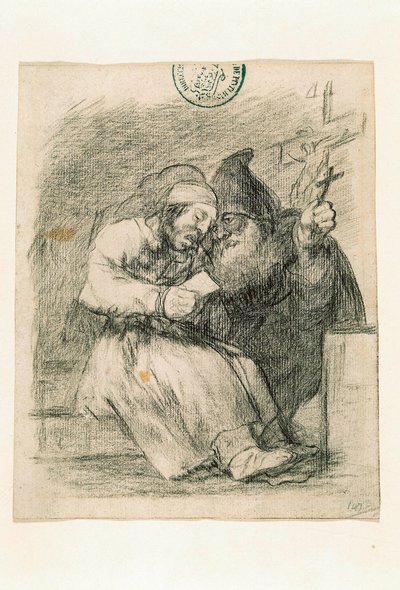 彼が死ぬのを助けている 作： Francisco de Goya
